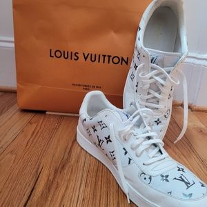 Louis Vuitton Men Logo Sneakers Size 12 White